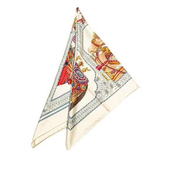 HERMES White Silk Scarf - Picture 1 of 6